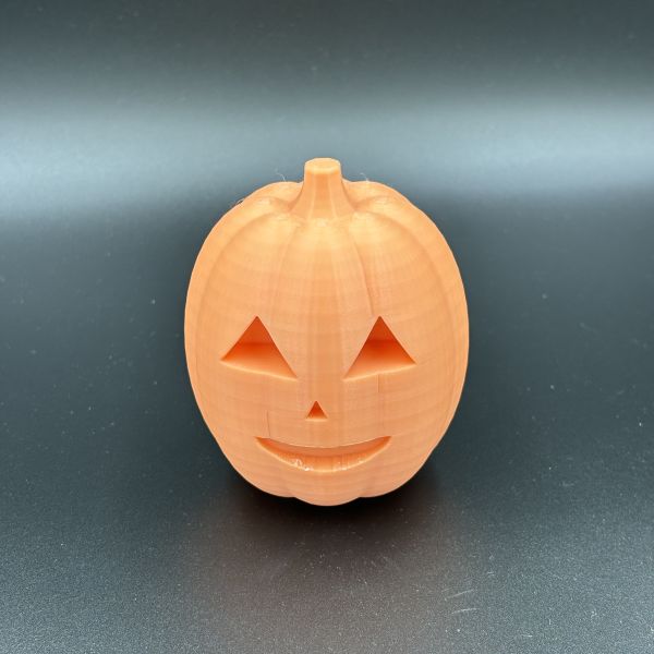 Orange pumpkin designed in Tinkercad.