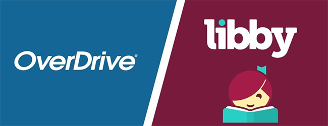 Logos for Overdrive Company and its Libby digital download service