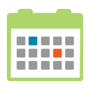 Simple image of a calendar page, visit the Library's online Events Calendar